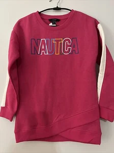 Nautica Girls' Long Sleeve NWT Crewneck Sweatshirt, Pink Color, Size M8/10 - Picture 1 of 5