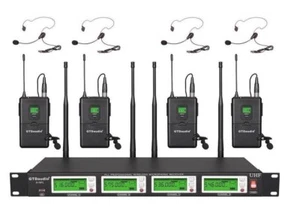 GTD 4x800 Ch Diversidad Inalámbrico Lava Solapa Auriculares Micrófono 787L - Imagen 1 de 3