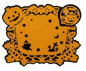 (Juego de 4) Manteles individuales de fieltro Jack O’ Lantern Halloween negro naranja, TOTALMENTE NUEVOS - Imagen 1 de 3