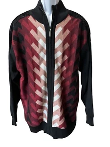 Michael Irvin 88 Vintage Full Zip Sweater Red Black Velvet Patches Mens Size XXL - Picture 1 of 8
