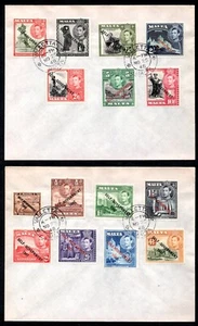 MALTA 1948 SELF GOVERNMENT SCOTT #208-222 COMPLETE SET TO 10 SHILLINGS ON FDC - Picture 1 of 2