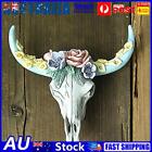 Resin White Ox Head Cow Skull Wall Pendant Animal Figurines Crafts (Rose)