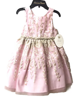 American Princess Pink Embroidered Tulle Party Dress Girls Size 6X/7 NEW - Image 1 of 4