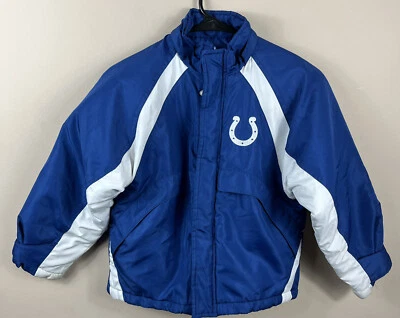 Indianapolis Colts Jacket Youth Small Blue Full Zip Winter Coat NFL Apparel - Image 1 of 4