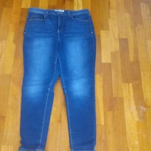 Mudd FLX Stretch Jeans Jegging Juniors Size 13 high rise med blue worn look VG - Picture 1 of 2