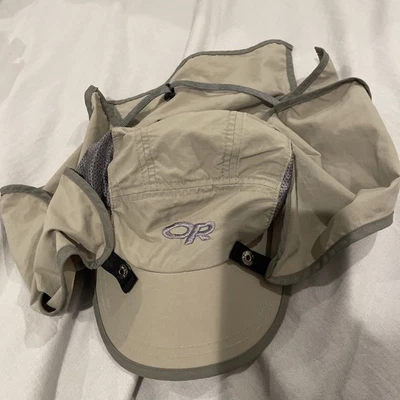 Gorra Outdoor Research O Sun Runner Gorra Correa Beige Capa Cuello Protector Grande Foto 1 de 4