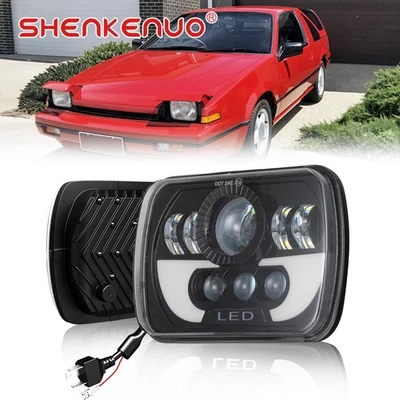 Faro cuadrado LED cromado para Nissan Pulsar NX 1990 5x7 7X6" H6014/H6052/H6054 Foto 1 de 4