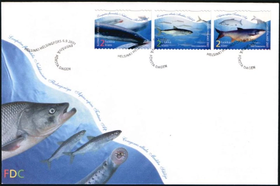 Finland FDC 2001, Fish, Vendace, Asp, Lamprey, Mint - Image 1 of 1