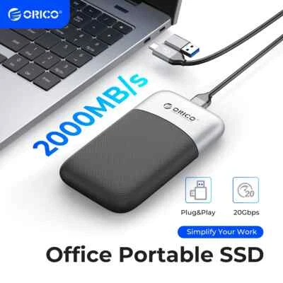 Unidad externa de estado sólido empresarial ORICO portátil SSD 2 TB USB 3.2 Gen 2 10 Gbps Foto 1 de 4