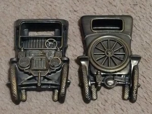Vintage Retro Old Style Car Chalkware Wall Hanging Plaque Set   - Picture 1 of 3