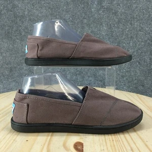 Toms Shoes Womens 8.5 Mens 7 Youth 6 Slip On Black Canvas Casual Comfort Flats - Picture 1 of 17