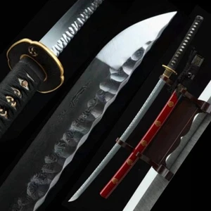 Hand Forged Japanese Sword Samurai Katana Folded Damascus Steel Blade Sharp Edge - Picture 1 of 11