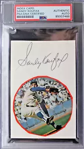 Sandy Koufax Dodgers HOF Signed 3x5 Autograph Index Card Newspaper Cut Auto PSA - Picture 1 of 4