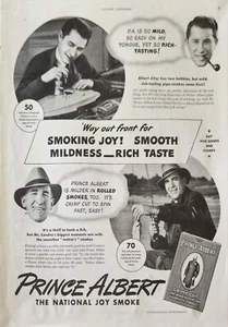 1943 Prince Albert Crimp Cut Tobacco Vintage Ad Way out front for smoking joy - Picture 1 of 1