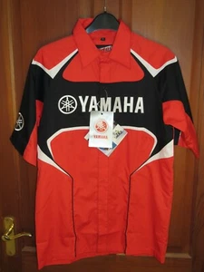 MENS YAMAHA RACING PADDOCK RED & BLACK SHORT SLEEVE PIT SHIRT SIZE XS - Picture 1 of 3
