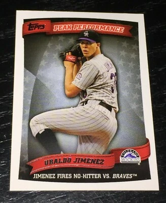 UBALDO JIMENEZ 2010 Topps PEAK PERFORMANCE #PP-108 ~ rockies / indians / orioles - Image 1 of 2
