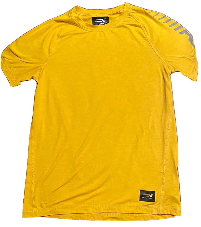 Mens American Eagle Flex Yellow Short Sleeved Shirt Size XS - Image 1 of 1