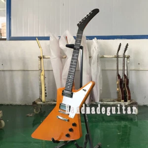 Yellow Explorer Solid Body 6 Strings Electric Guitar HH Pickups Right Handed - Picture 1 of 11