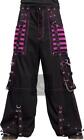 Pantalon pantalon pantalon en maille rose gothique coton noir bretelles punk métal chaîne pantalon