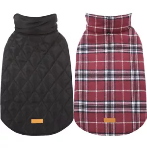 Kuoser Cozy Waterproof Windproof Reversible British Style Plaid Dog Vest LARGE - Picture 1 of 6