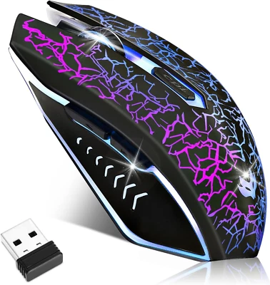 2.4GHz Wireless Gaming Mouse Silent Click Rechargeable RGB Backlit for PC/Laptop - Image 1 of 4
