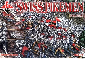 Picchetti svizzeri XVI secolo 20 figurine plastica 20 fig. scatola rossa scala 1/72 72061 - Foto 1 di 8