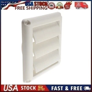 4 Inch White Dryer Vent Cover Outdoor Exhaust Cap With Louvers Easy Install - Picture 1 of 12