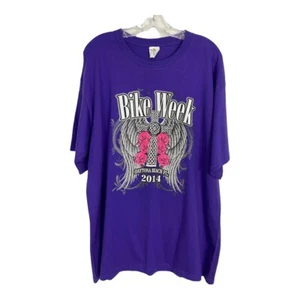 Bike Week Womens Shirt Size XL Purple Pink 2014 USA Tag Dayton FL Cross Wings - Picture 1 of 8