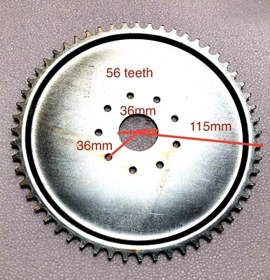 Piñón 56T Dientes DISHED 9 Agujeros 80cc 100cc 2 Tiempos Gas Bicicleta Motorizada Foto 1 de 4