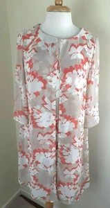 Coldwater Creek Womens Orange Cream Chiffon Gauzy Overlay Dress Sz PS Boho Flowy - Picture 1 of 11