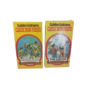 Golden Grahams Classic Book Videos VHS Set Treasure Island & Tom Sawyer Promo - Picture 1 of 9