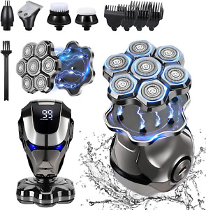 Upgraded Head Shavers for Bald Men,  6 in 1 Bald Head Shaver, 7D Electric Rotary