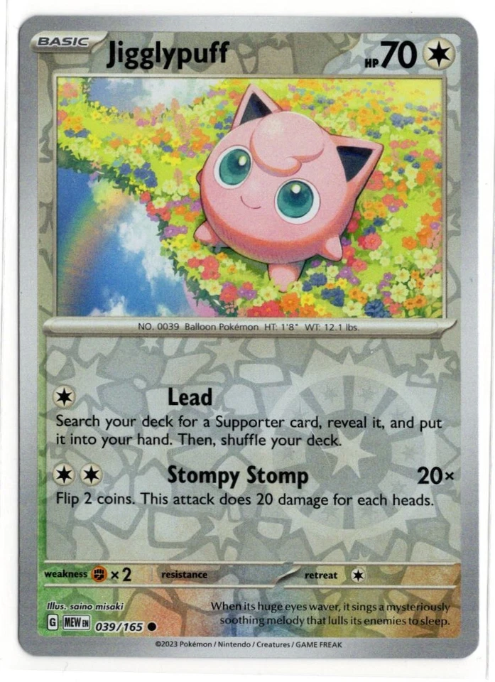 Pokemon Scarlet Violet 151 Reverse Holo 039/165 Jigglypuff - Image 1 of 1
