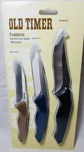 New Old Timer Combo Pack of 3 Fixed Blade Knives with Sheaths Gift Hunting Set - Picture 1 of 2