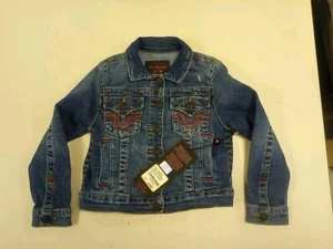 Vintage Wash True Religion Manchester United Embroidered Trucker  Jean Jacket 4 - Picture 1 of 9