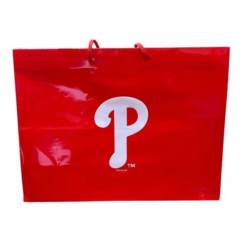 MLB Philadelphia Phillies Red Metallic Gift Bag (16" x 11") Cover
