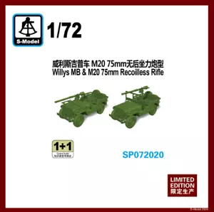 S-Model 1/72 SP-072020 US Willys MB & M20 75mm Recoilless Rifle (2 Vehicles) - Picture 1 of 1