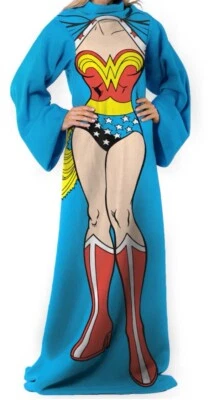 Wonder Woman Classic Comic Costume DC Comics Wearable Blanket Sleeves Halloween - Image 1 of 4