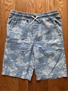 NWT OshKosh Boys  Palm Tree Pull On Blue Shorts Size: 14 Years Orig $ 24 - Picture 1 of 9