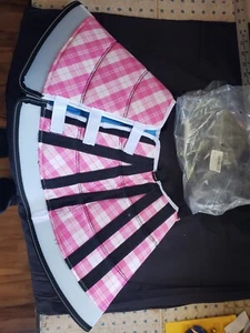 Inkzoo Xl PINK PLAID Dog Cone collar NIP - Picture 1 of 3