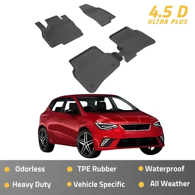 Alfombrillas para Seat Ibiza 2017-2024 revestimiento para coches ajuste disfraz negro Foto 1 de 4