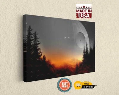 Death Star Movie Space Wars, Wall Art Canvas Print, Canvas Home Decor Print