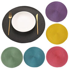 Round Woven Table Place Mats Large Placemats Dining Tableware Washable Dinner