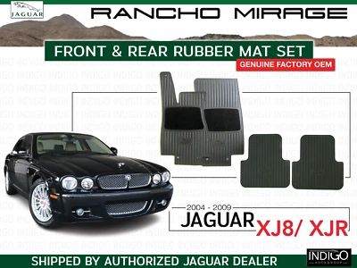 Juego de alfombrillas de goma delanteras y traseras Jaguar OEM XJ8 XJR 04-09 C2C7368 C2C7369 SWB Foto 1 de 4