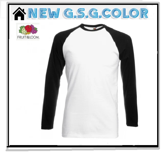 Camiseta Baseball Mangas lunghe100% Algodón Fruit of the Loom Talla L - Imagen 1 de 1