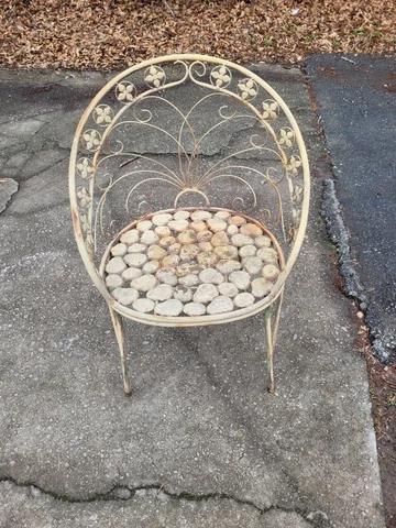 Vintage Beige Metal Garden Patio Chair Cover