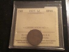 1925 Canada small one cent coin iccs certified EF40 #XOE194 KEY DATE