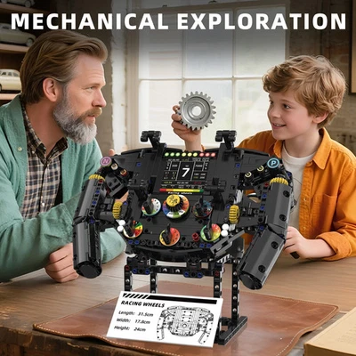 833+ Racing Steering Wheel MOC Building Kit Mobile Holder Simulation Sports Car - Image 1 of 4