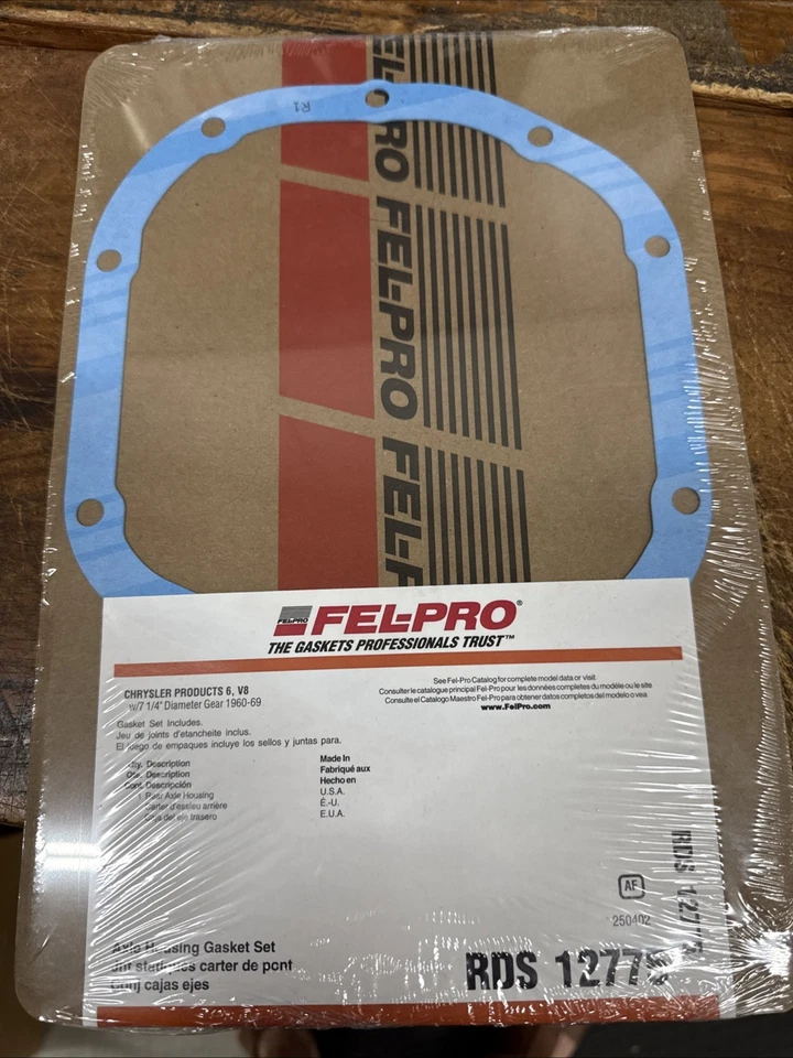 FelPro RDS 12775 Rear Axle Housing Gasket Set Fits 1966-1971 Dodge Charger USA - Image 1 of 3