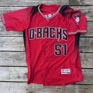 Majestic Arizona Diamondbacks Randy Johnson Red Jersey Men’s Sz 44 Large Xl Flex - Picture 1 of 7